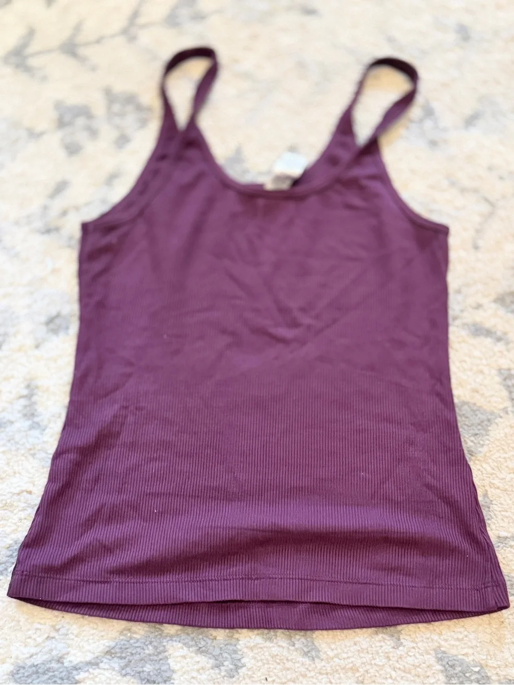 ALO Yoga Ribbed Prosper Tank Top in  Burgundy
