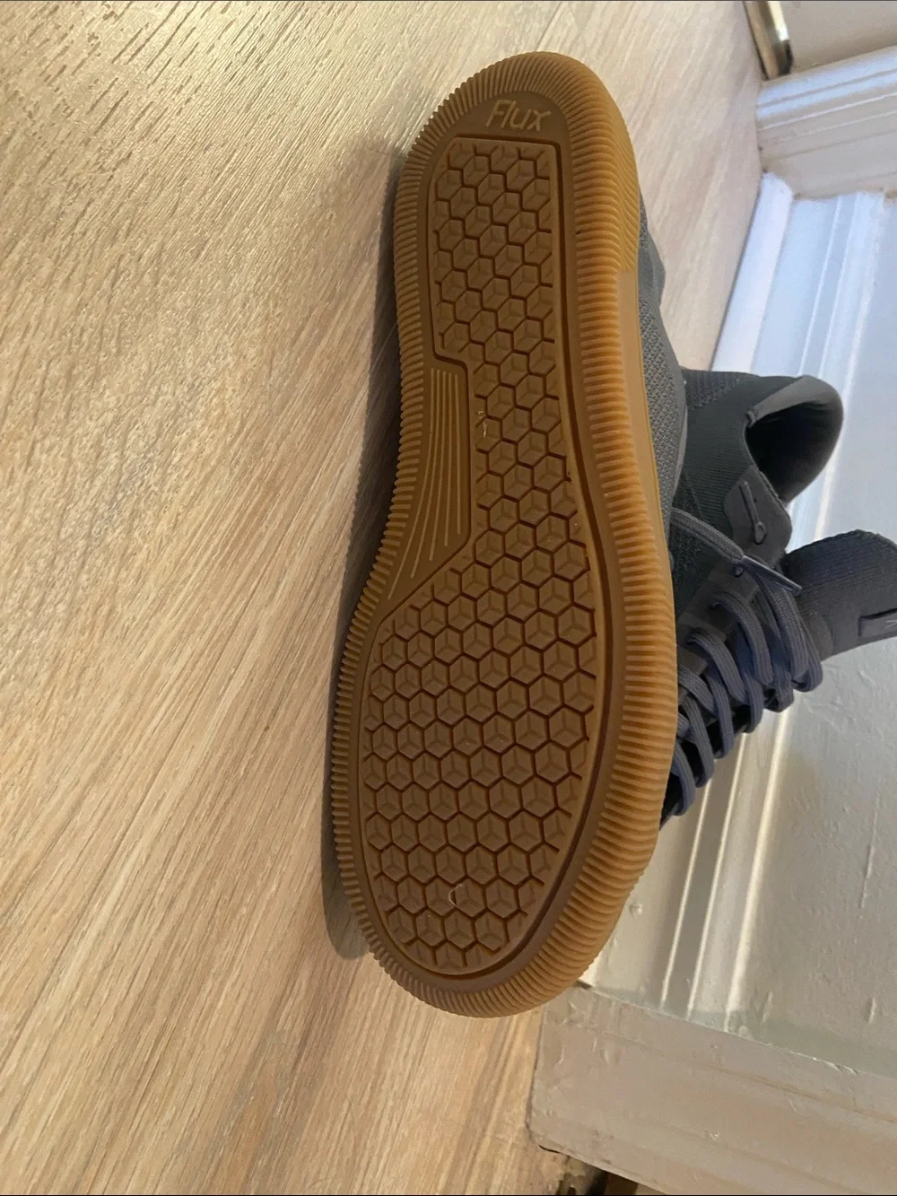 Men's Charcoal Knit Sneakers with Gum Sole