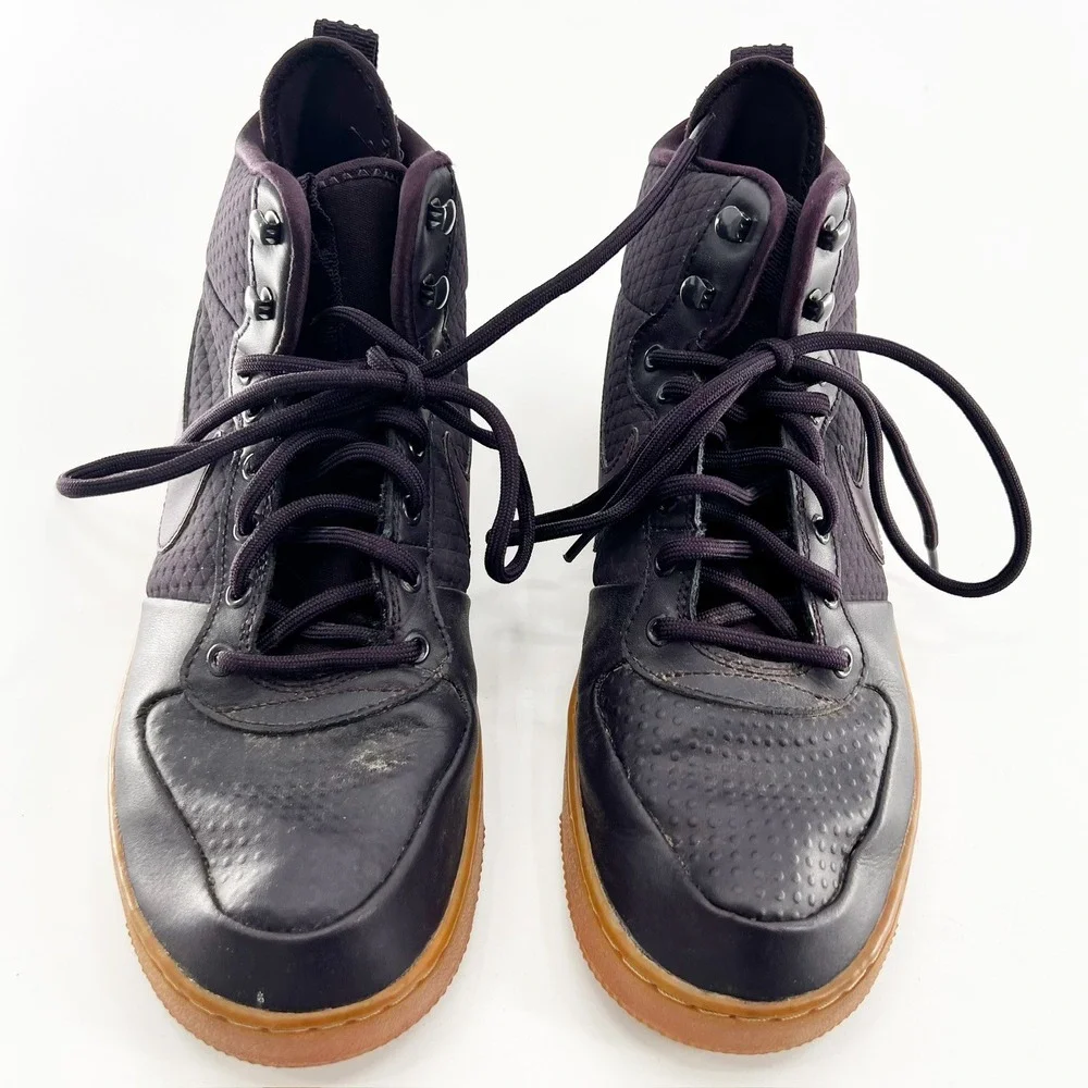 Nike Ebernon Mid Winter Mens 9.5 Burgundy Good AQ8754-600 Gum Sole Sneakers