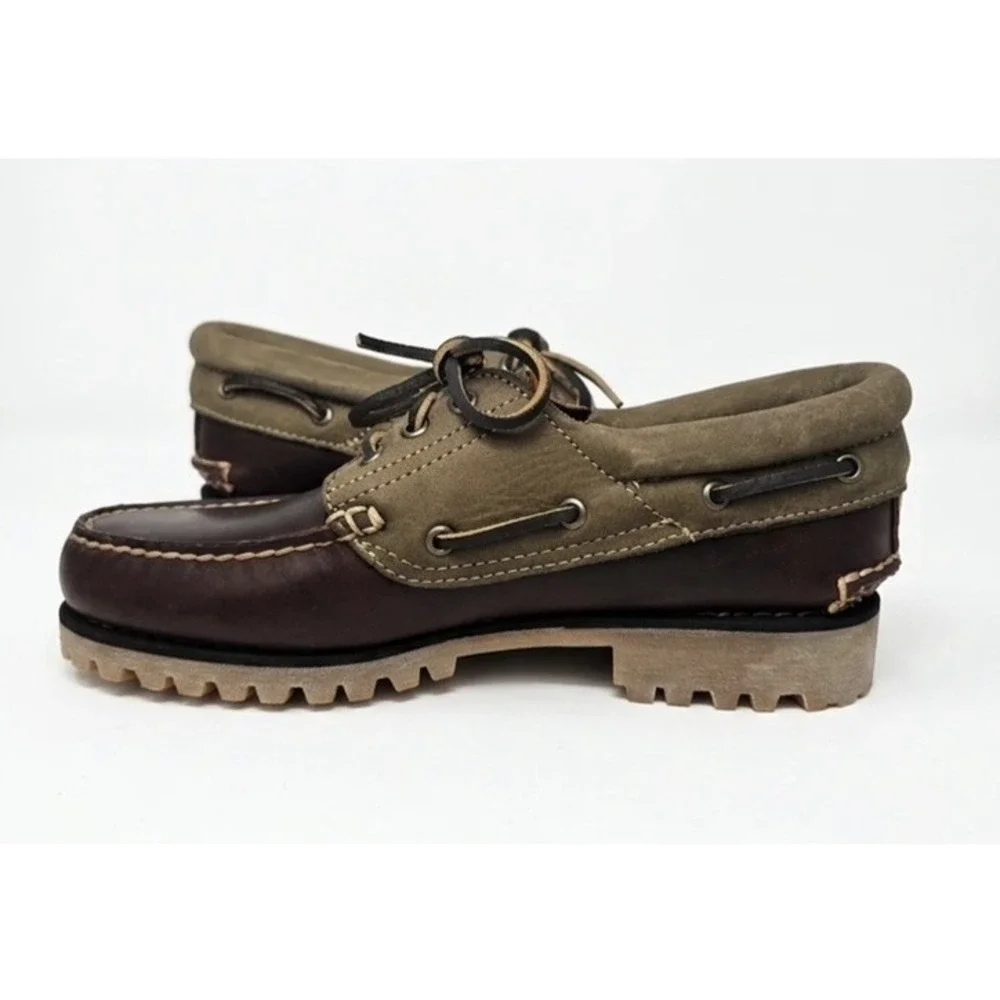 Timberland Authentic Boat Shoe  TB0A2PDQ Burgundy Full Grain Leather Men's 9.5