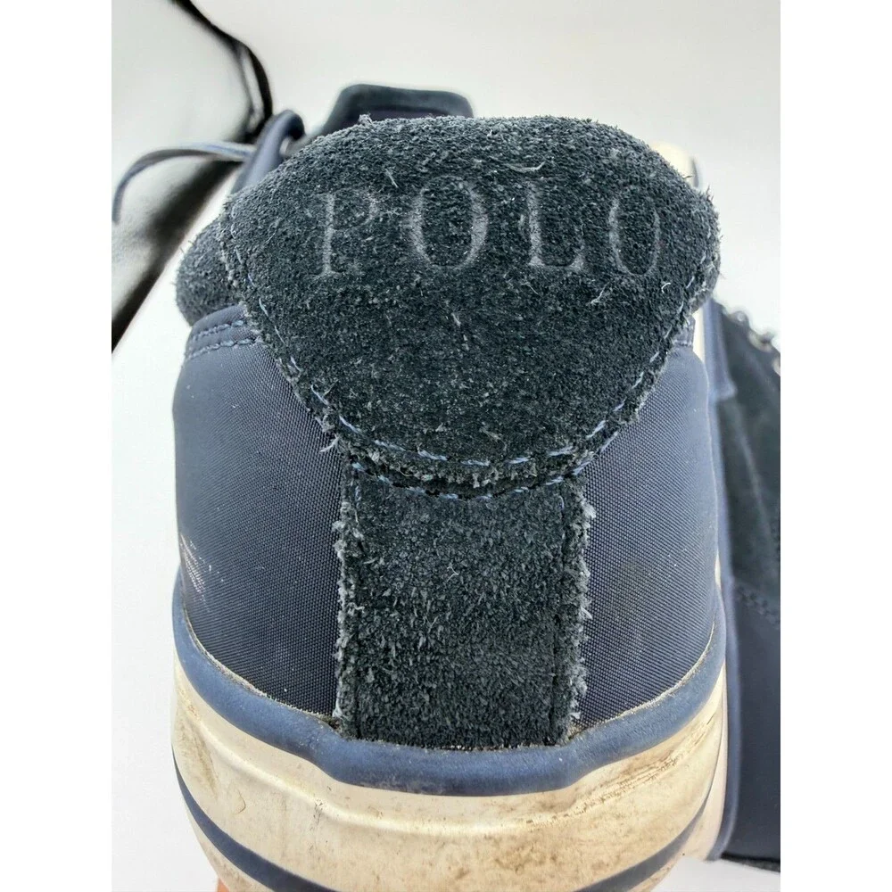 Polo Ralph Lauren Vaughn Sneakers Men's 10D Navy Suede Canvas Lace Up Shoes