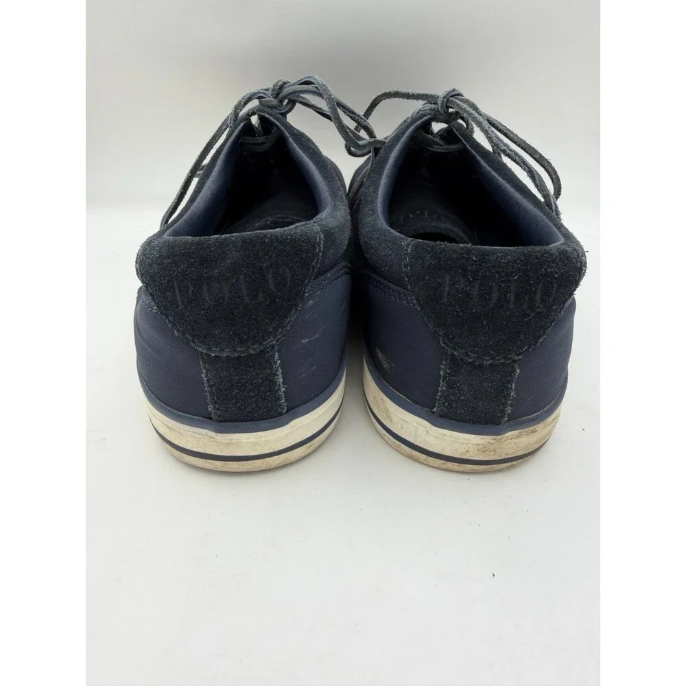 Polo Ralph Lauren Vaughn Sneakers Men's 10D Navy Suede Canvas Lace Up Shoes
