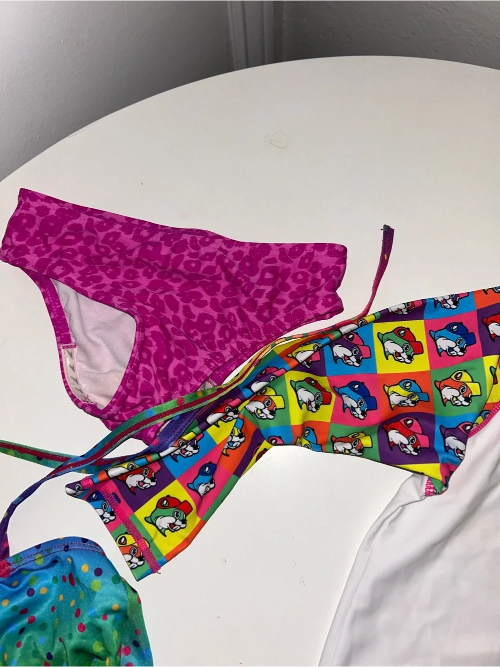 Girls Pink & Multicolor Rash Guard Swim Set