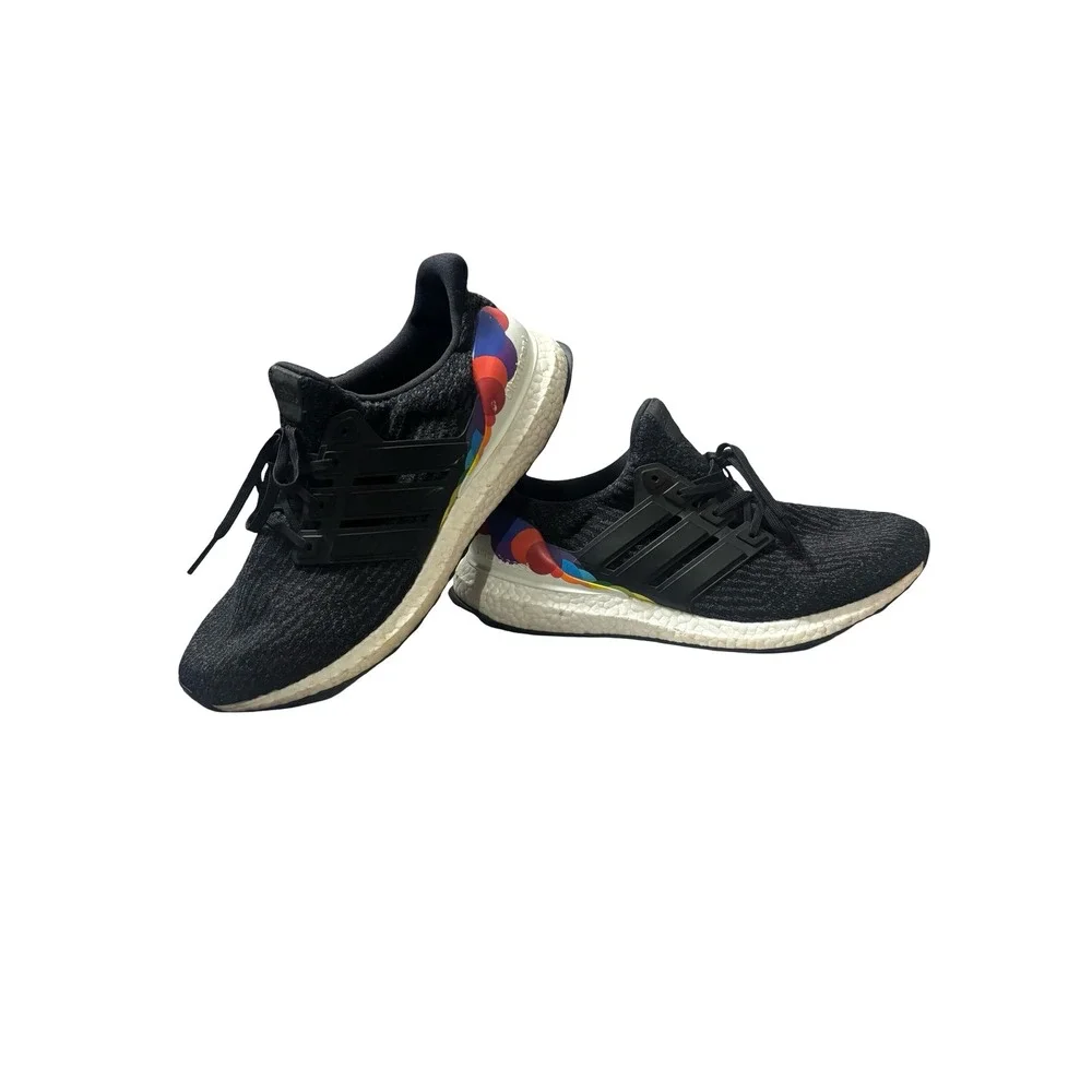 Adidas UltraBoost 3.0 Pride Black Rainbow Sneakers CP9632 Mens Size 10‎