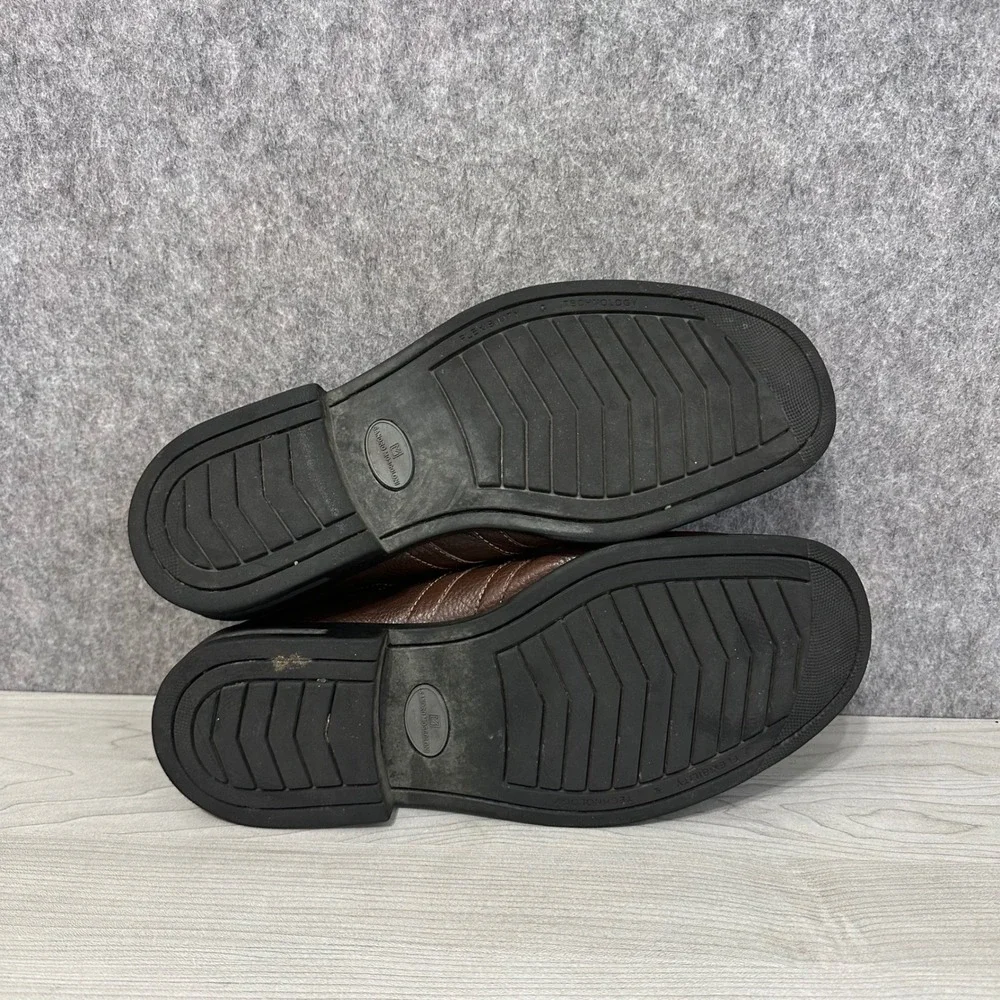 Sandro Moscoloni Slip On Loafers Mens 10.5 Brown Leather Contrast Stitch Brazil