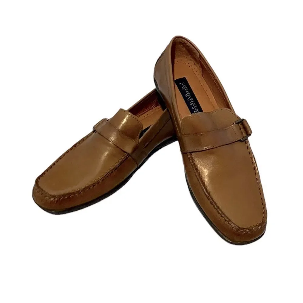 Men’s Giorgio Brutini Le Glove Brown Leather Driving Loafers Size 10 NWOT