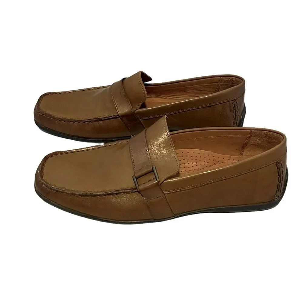 Men’s Giorgio Brutini Le Glove Brown Leather Driving Loafers Size 10 NWOT