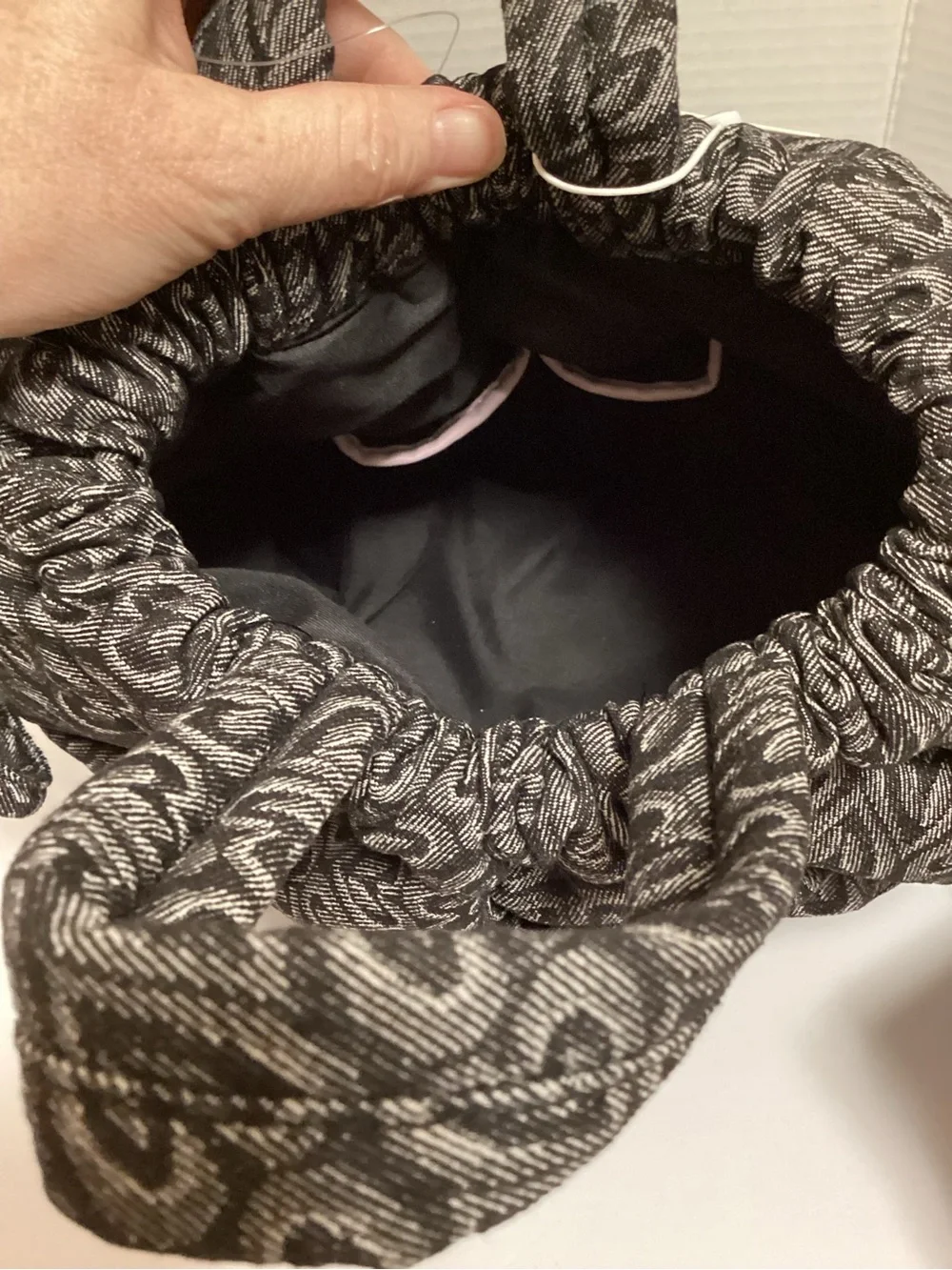 Wildfox Charcoal Heart Jacquard Drawstring Backpack, NWT