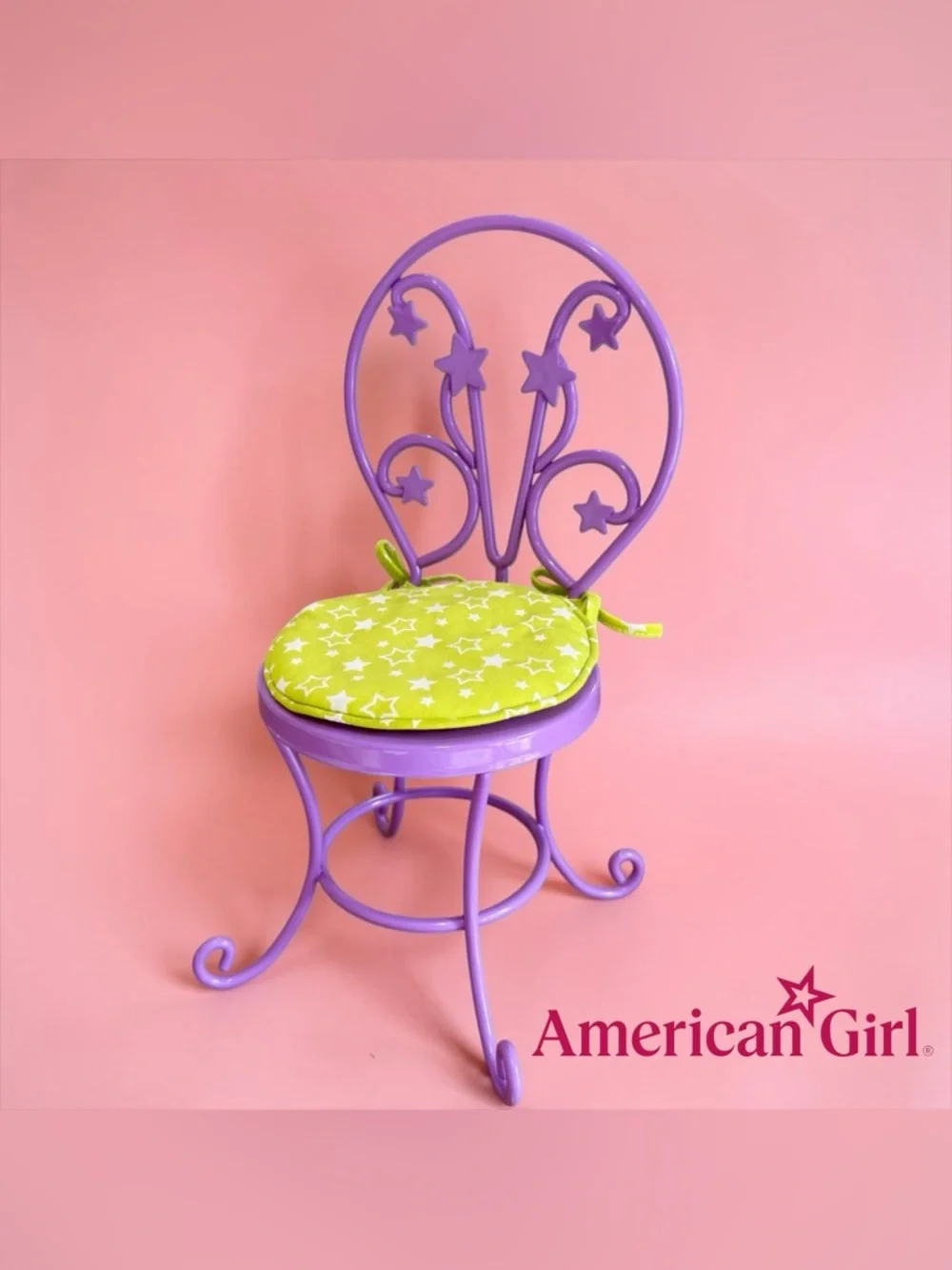 American Girl Doll McKenna Loft Bed Purple‎ Metal Chair  Replacement MINT
