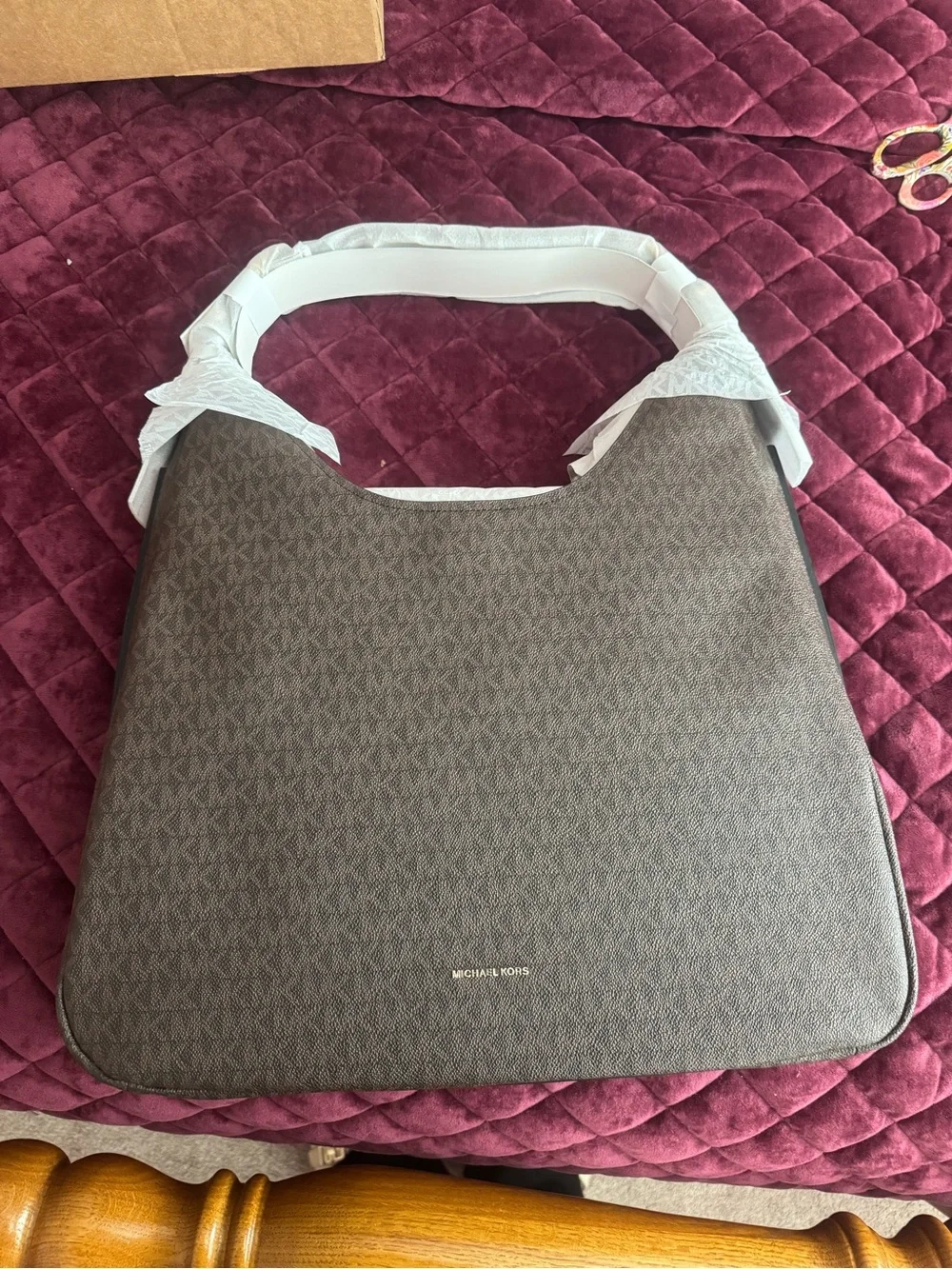 Michael Kors Brown MK Monogram Shoulder Bag