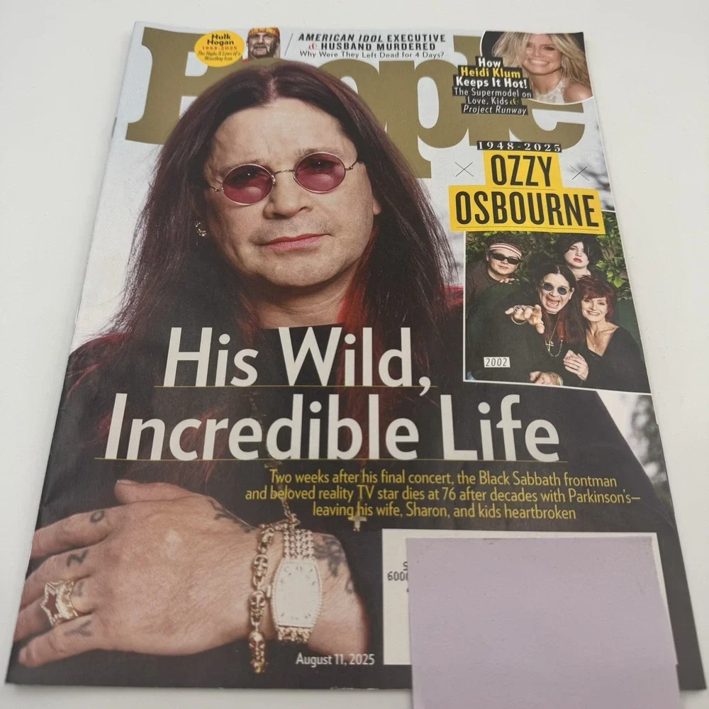 People‎ Magazine August 11 2025 Ozzy Osbourne Hulk Hogan Heidi Klum Babyface