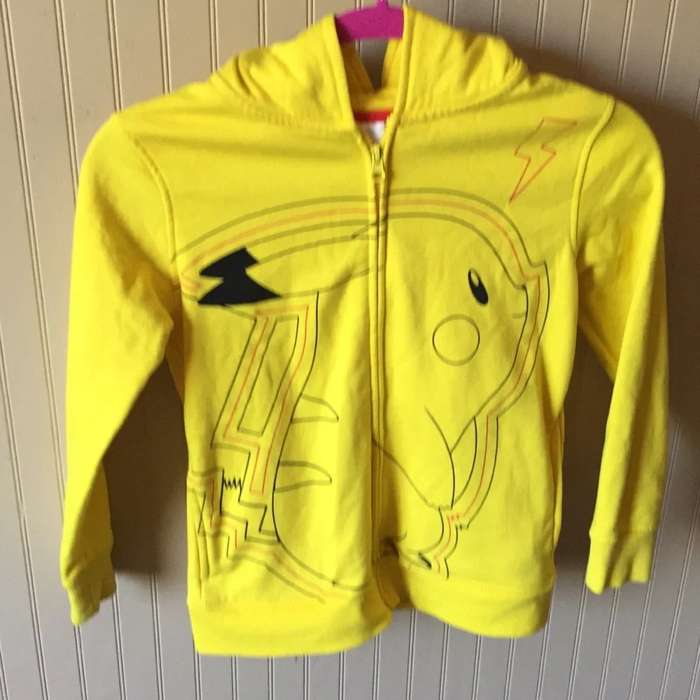 Pokémon jacket yellow‎ hooded size small