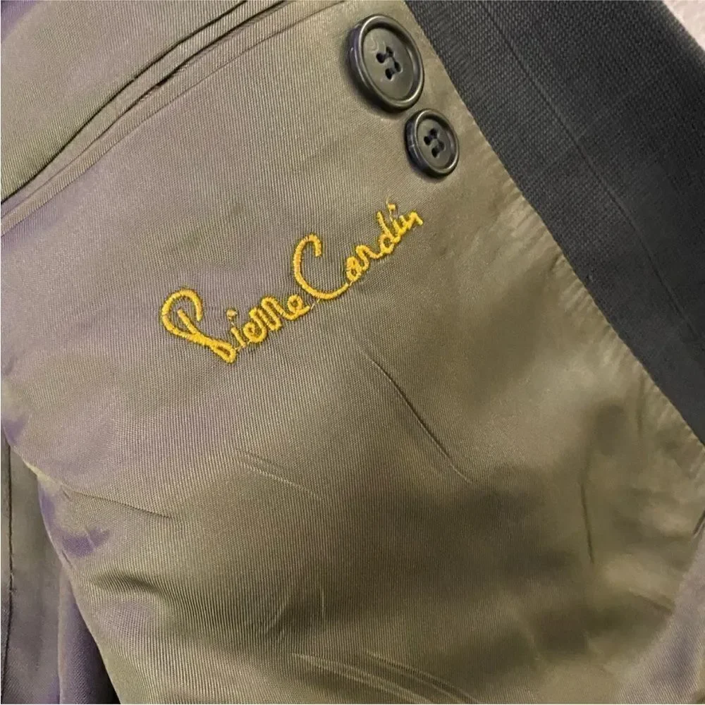 Pierre Cardin Classic Gray Double-Breasted Men's Blazer, M