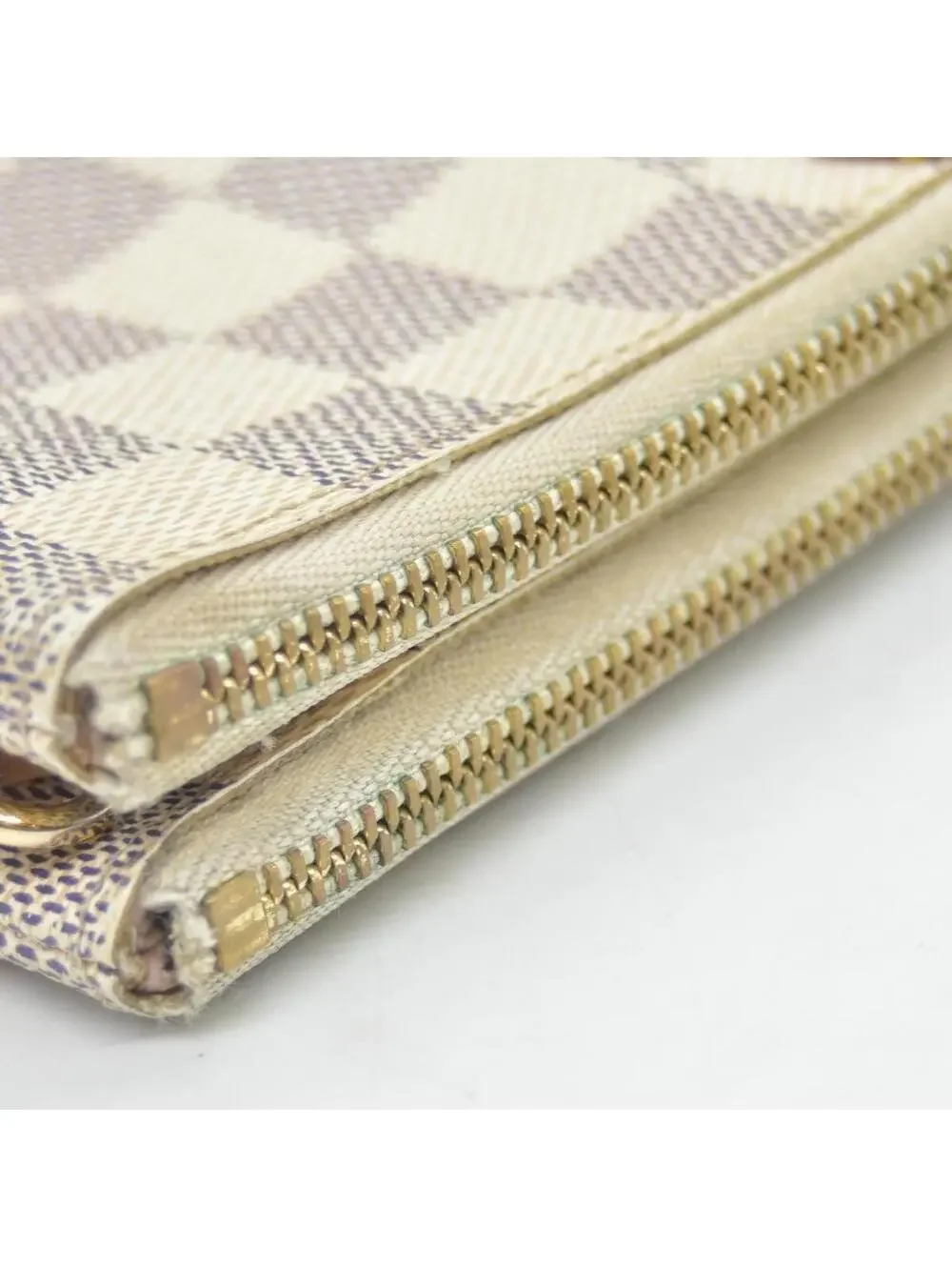 $1350 Louis Vuitton Damier Azur Double Zip Pochette