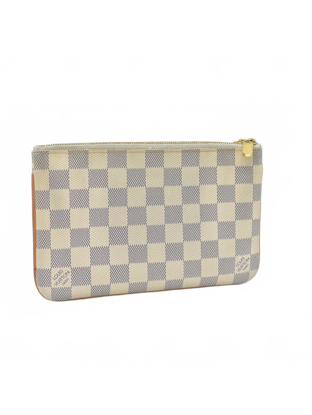 $1350 Louis Vuitton Damier Azur Double Zip Pochette