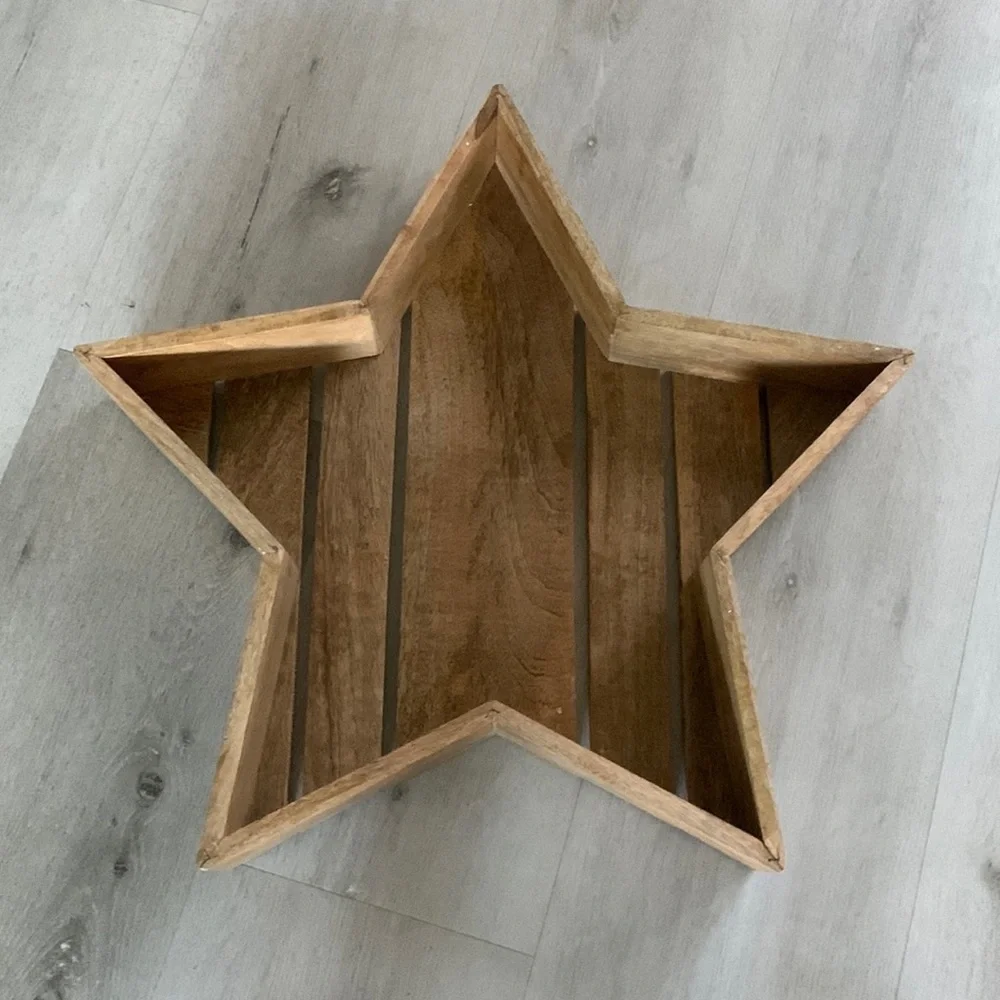 Star Wooden shape Tray Christmas Decor‎ Rustic large
