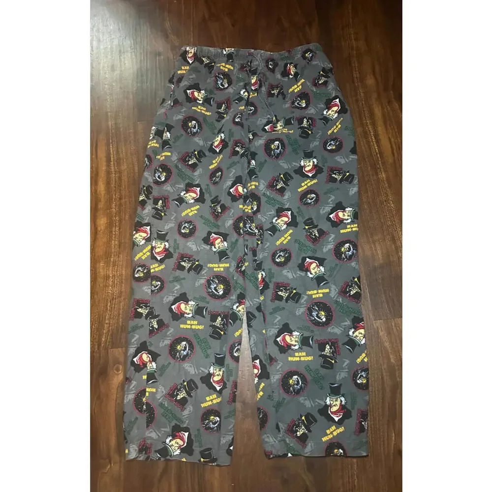 Croft & Barrow Men's Holiday Christmas Sleep Pants Bah Hum-Bug Scrooge Size L