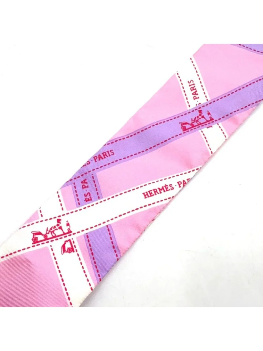 Hermes Twilly Bolduc Silk Pink Light Purple Scarf