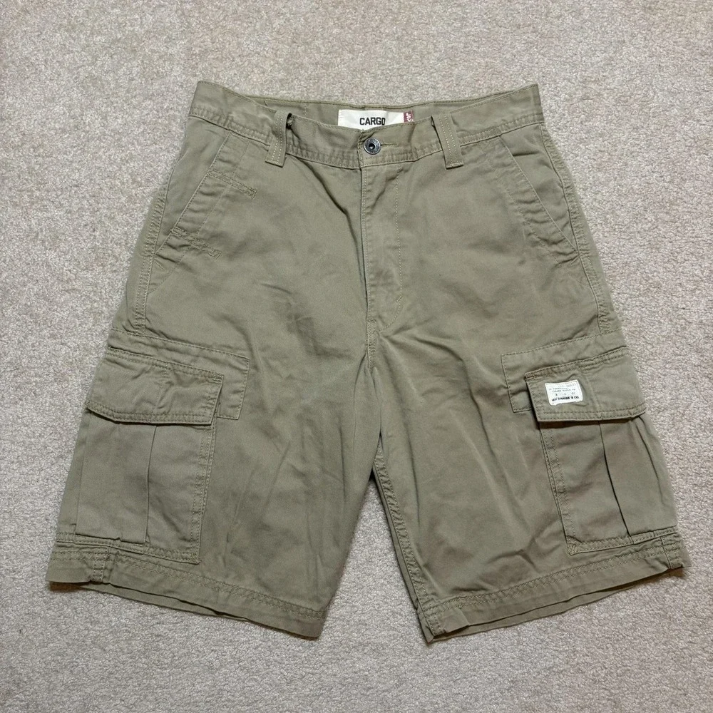 Levis Cargo Shorts Mens 30‎ Green Cotton Utility Pockets Casual Baggy Y2K Skater