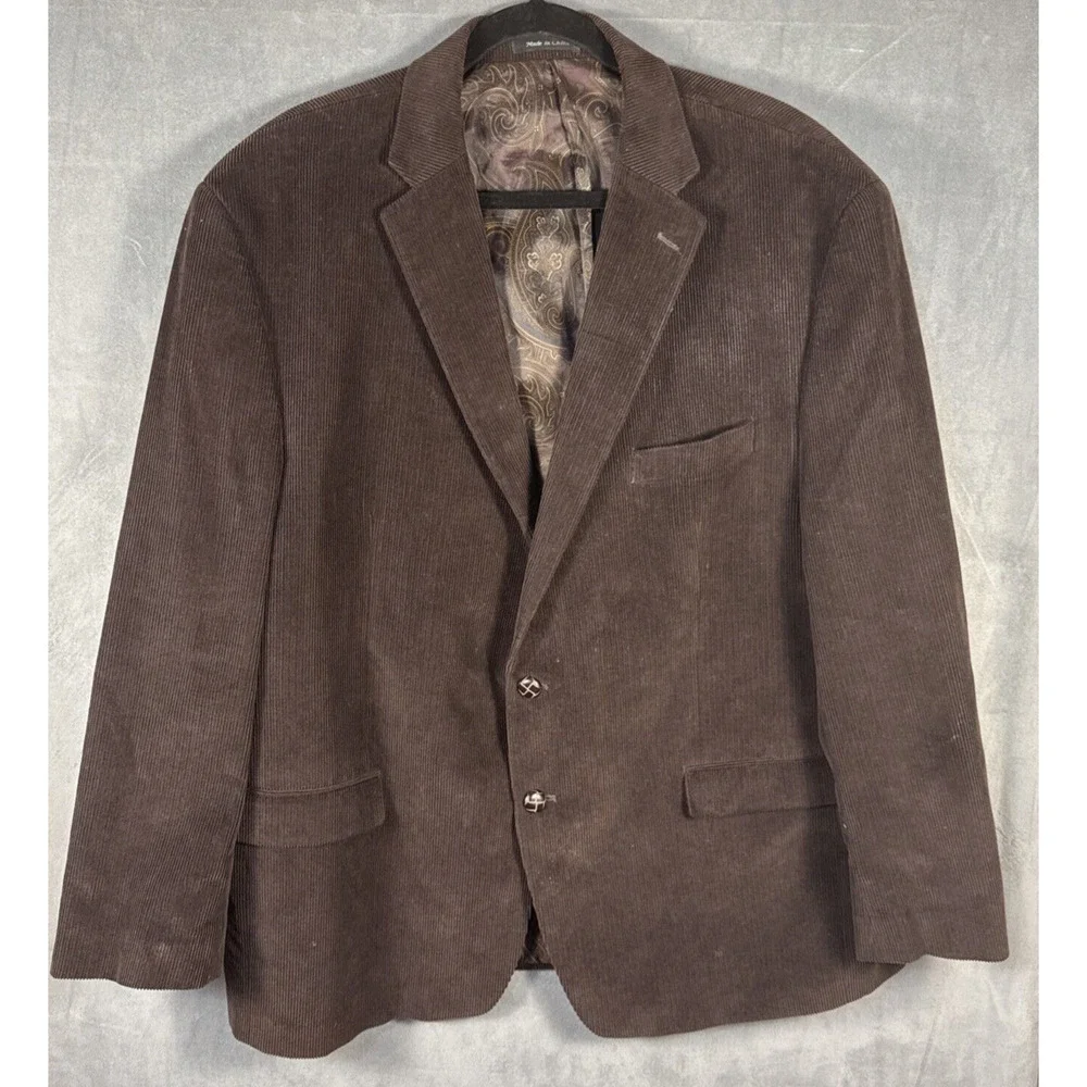 Lauren Ralph Lauren Mens Corduroy Blazer Jacket Brown 50R‎ Fine Wale 2 Button