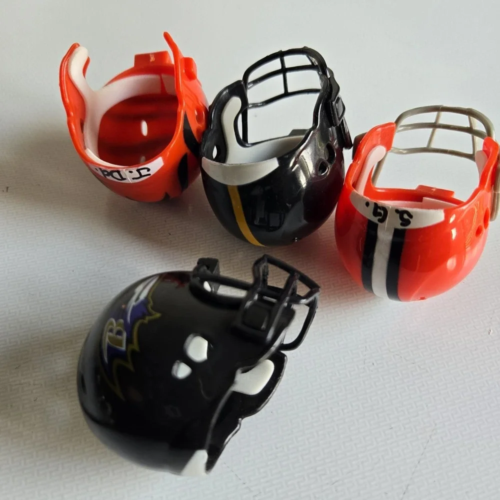 4 NFL Riddell Pocket Pro Helmet‎ Lot AFC North Mini Football Vintage 1.5