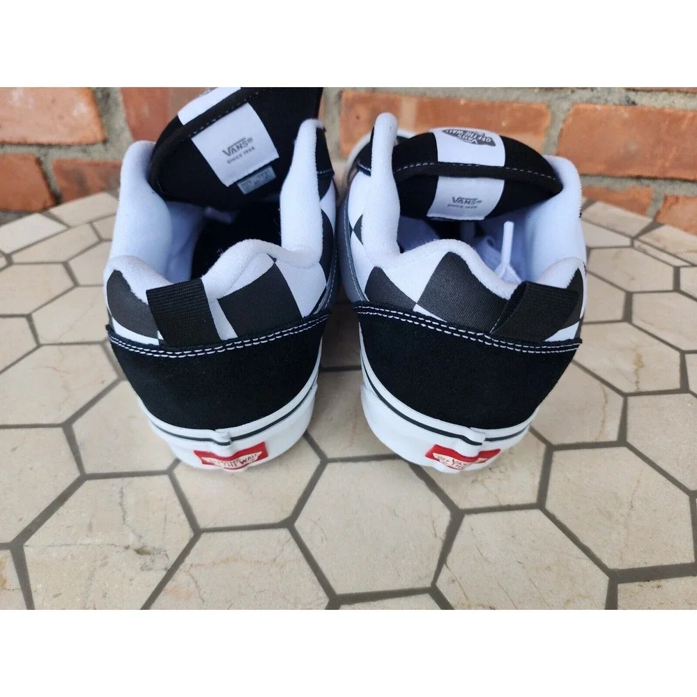 Sz 11 Vans Mega Check Knu Skool Skate‎ Sneakers Mens Black White Checkerboard