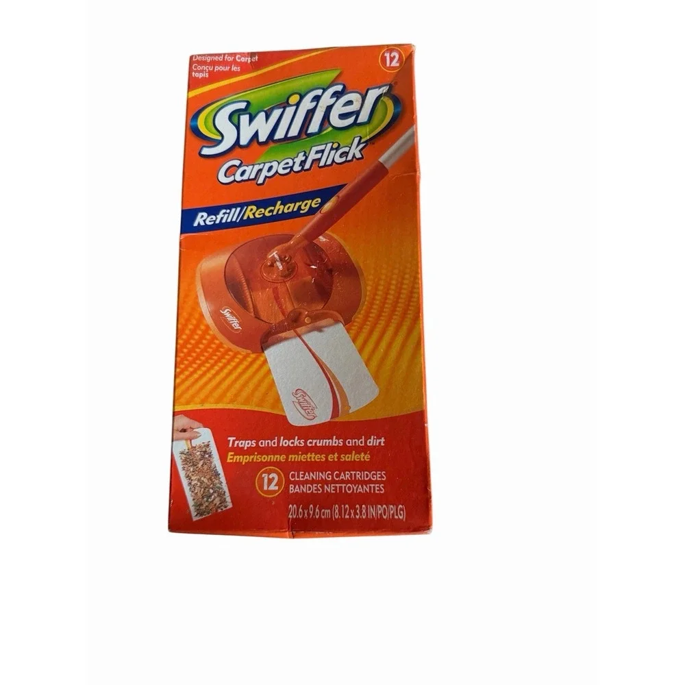 SWIFFER Carpet Flick Refill/Recharge CleaningCartridges, 1-12 Ct,‎ NEW