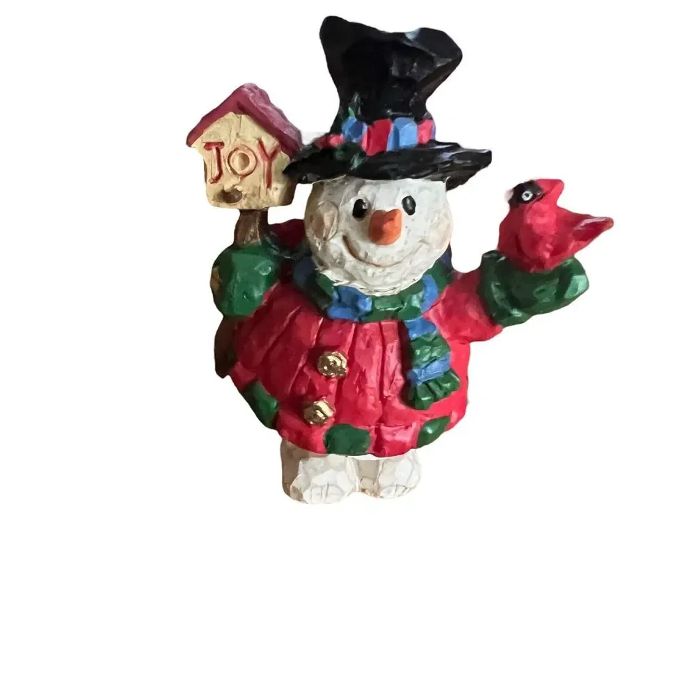 Snowman 3x2.5 Christmas‎ Tree Ornament Moving Legs Red Bird Birdhouse Winter
