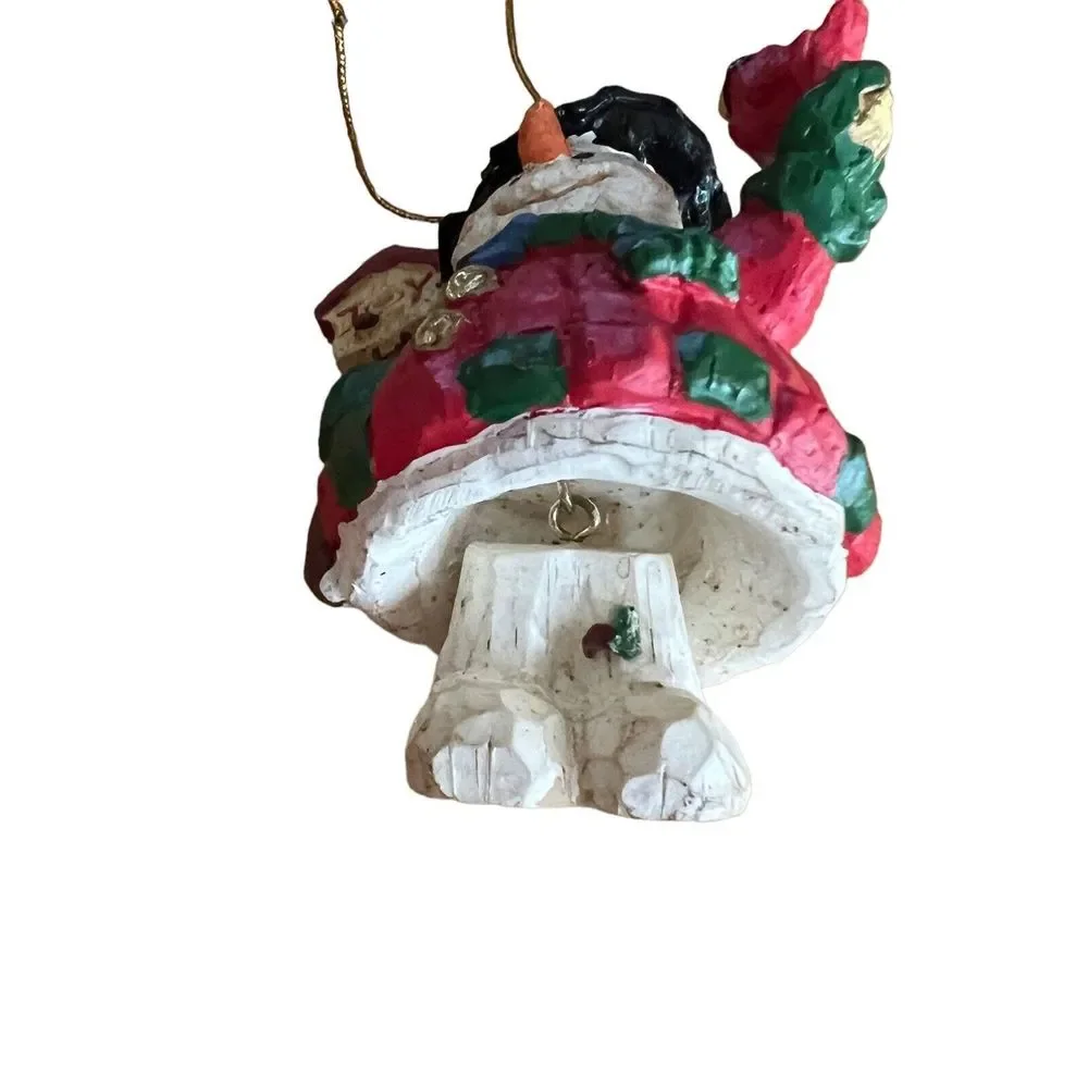 Snowman 3x2.5 Christmas‎ Tree Ornament Moving Legs Red Bird Birdhouse Winter