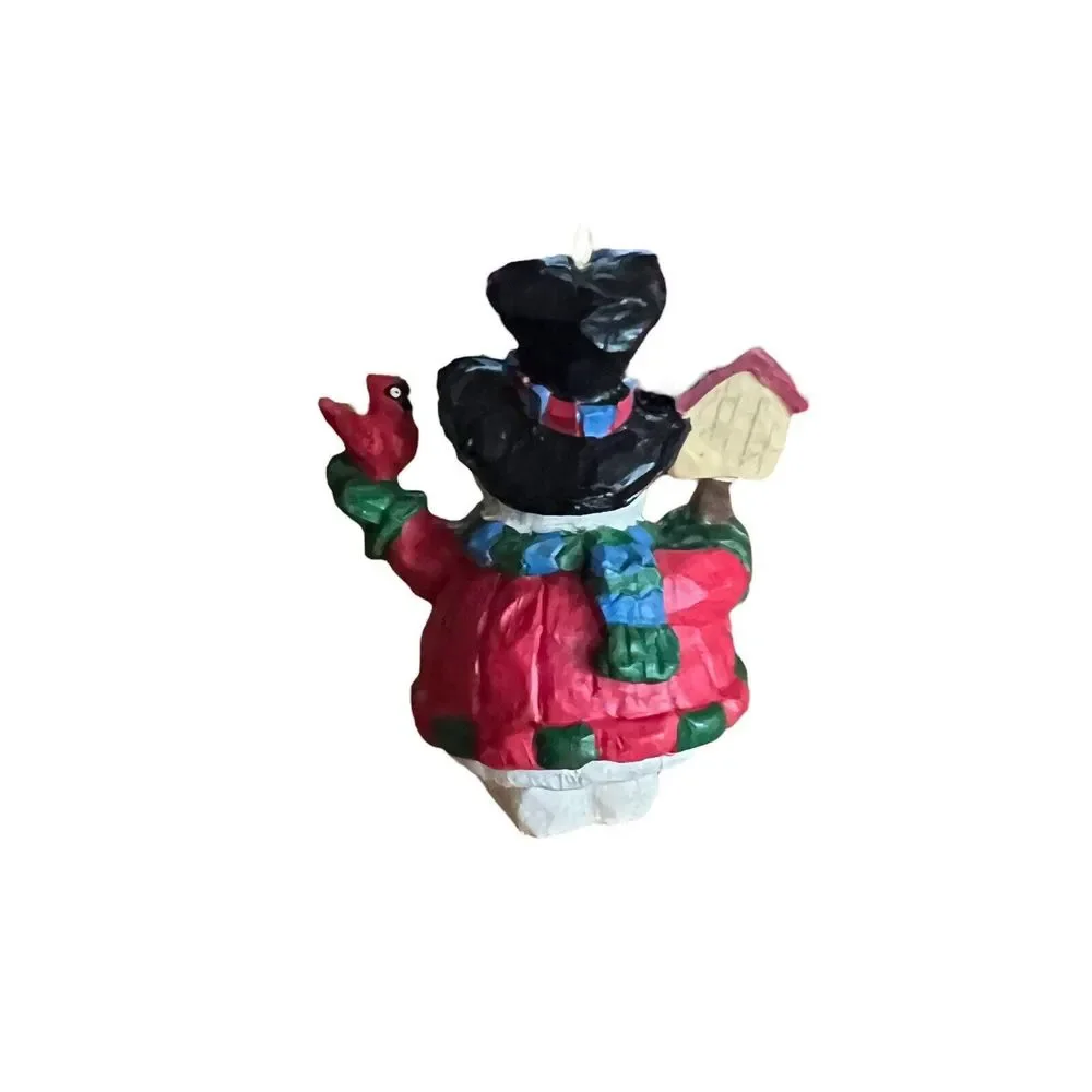 Snowman 3x2.5 Christmas‎ Tree Ornament Moving Legs Red Bird Birdhouse Winter