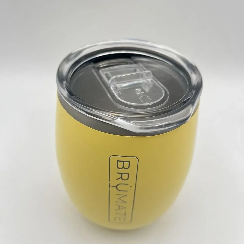 BRUMATE UNCORK'D INSULATED WINE TUMBLER 14OZ WITH LEAKPROOF LID Yellow