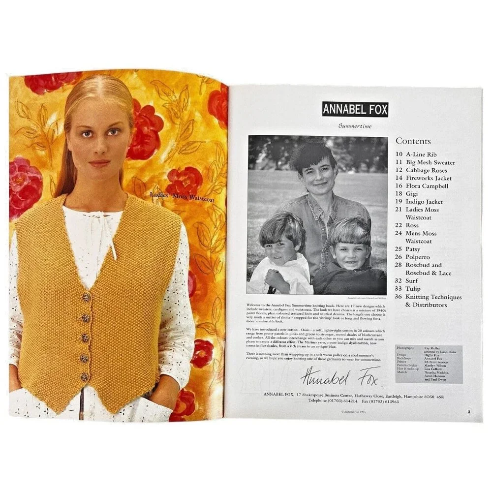 Annabel Fox 1995 knitting
