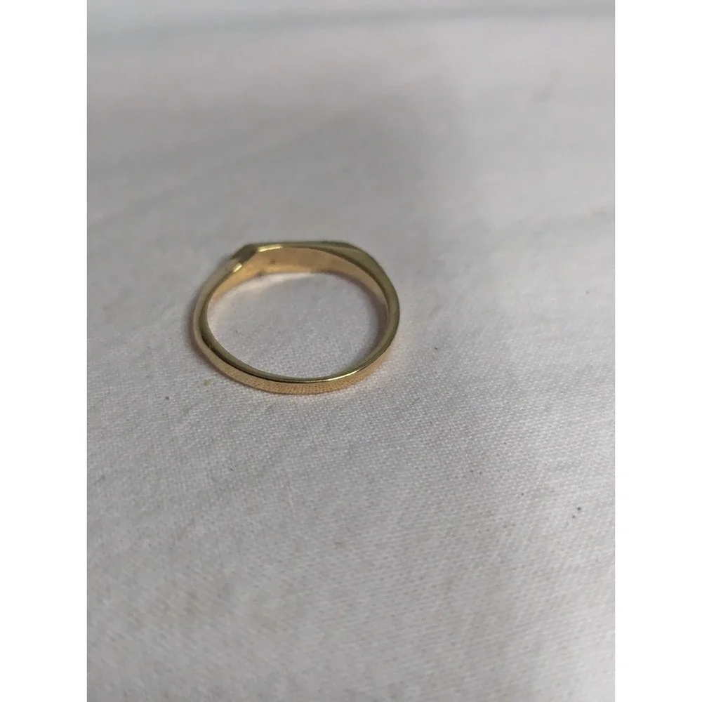 double turquoise inlay band Womens gold ring‎ size 6 unisex mens
