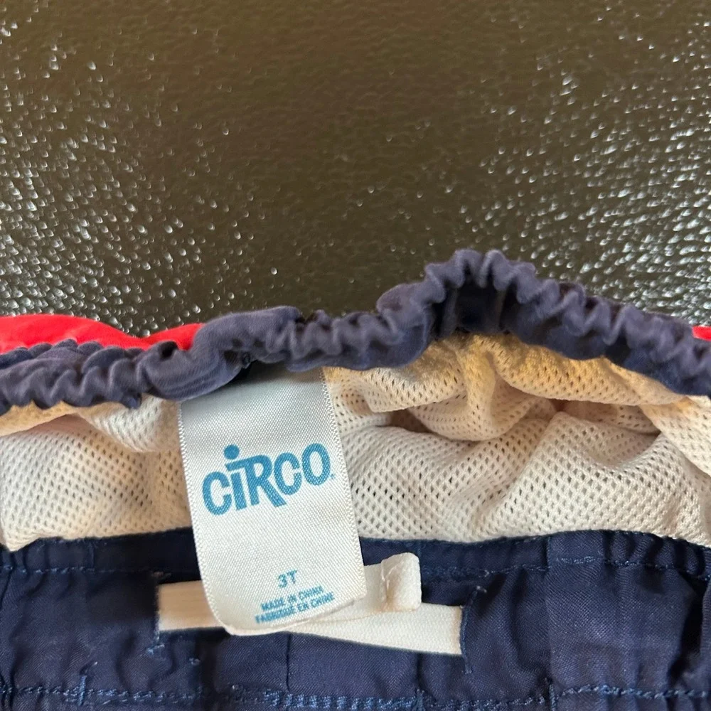Circo Striped Swim Trunks Elastic Waist Swim‎ Shorts Casual Red Blue Toddler 3T