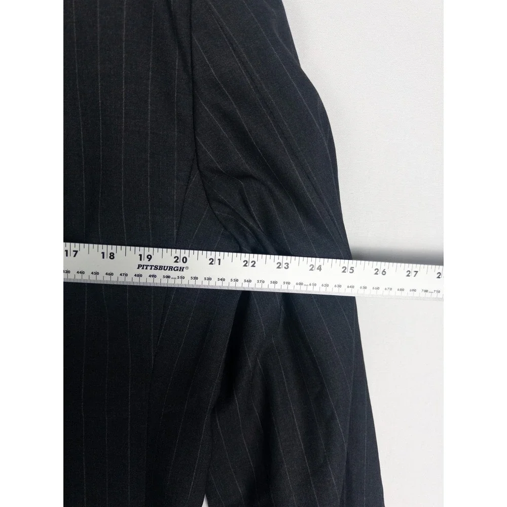 Brook Brothers 346 Blazer Mens 44L Gray Pin Striped Wool 2 Button Single Breaste