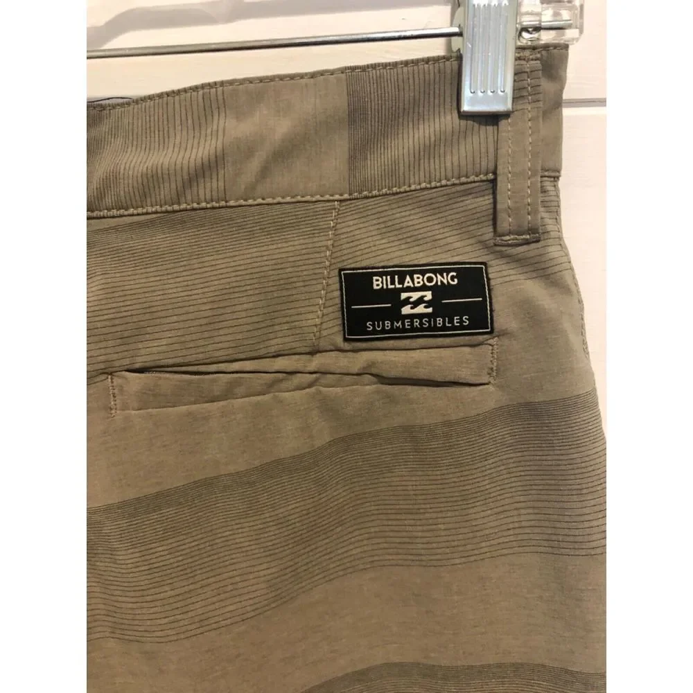 MENS‎ BILLABONG TAN KHAKI STRIPE HYBRID SHORTS SZ 25 SUBMERSIBLES BOARD SHORTS
