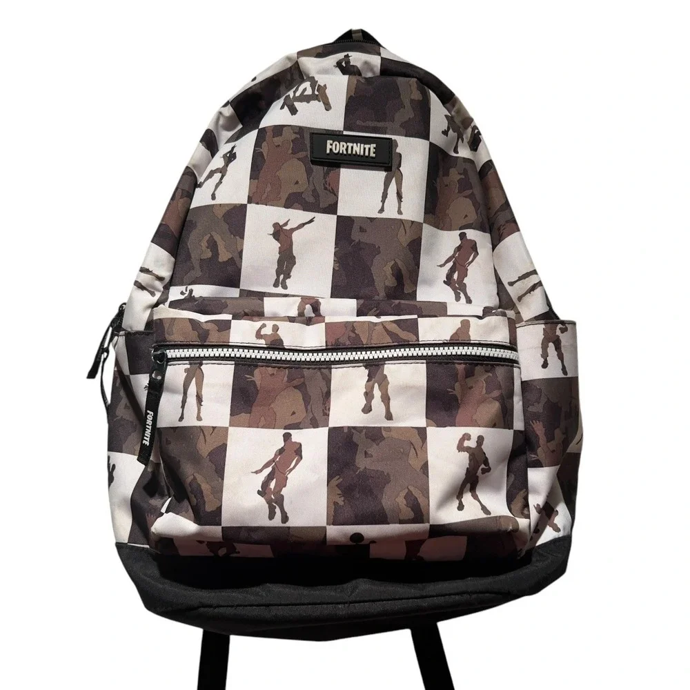 Fortnite Camo Checkerboard Backpack 18in School Gaming‎ Bag Unisex