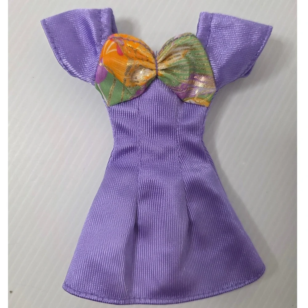 Vintage‎ Barbie Purple Satin Dress Bow Bodice Mattel 1990s 2000s