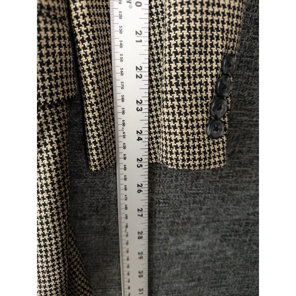 VTG Joseph Abboud Houndstooth Blazer Mens‎ 44R Single Breasted Business Academia