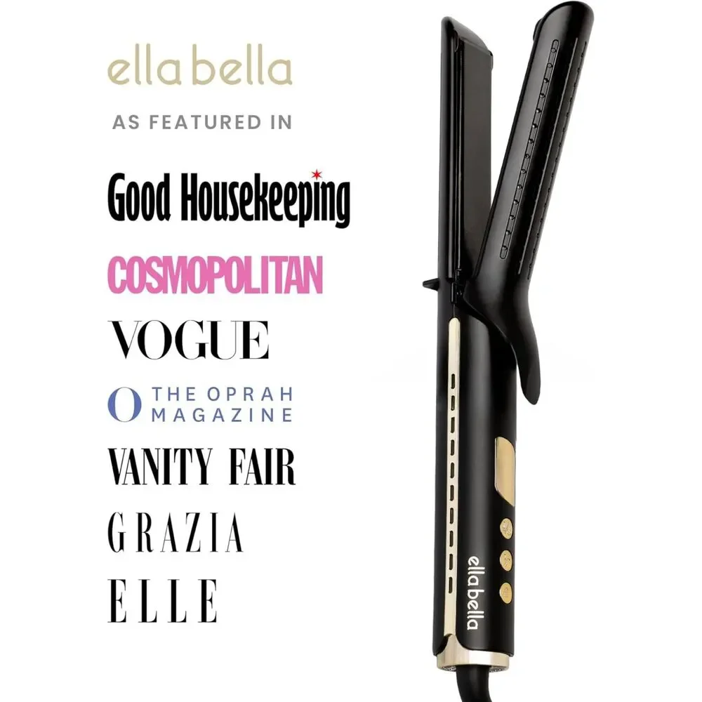 ELLA BELLA 2-in-1 Airflow Hair Straightener & Curler Flat Iron