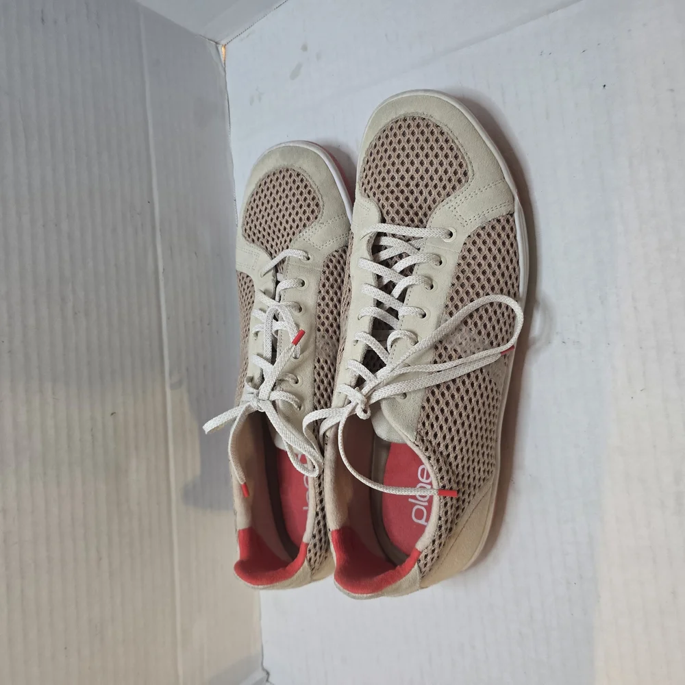 Beige and Red‎ Mesh Sneakers