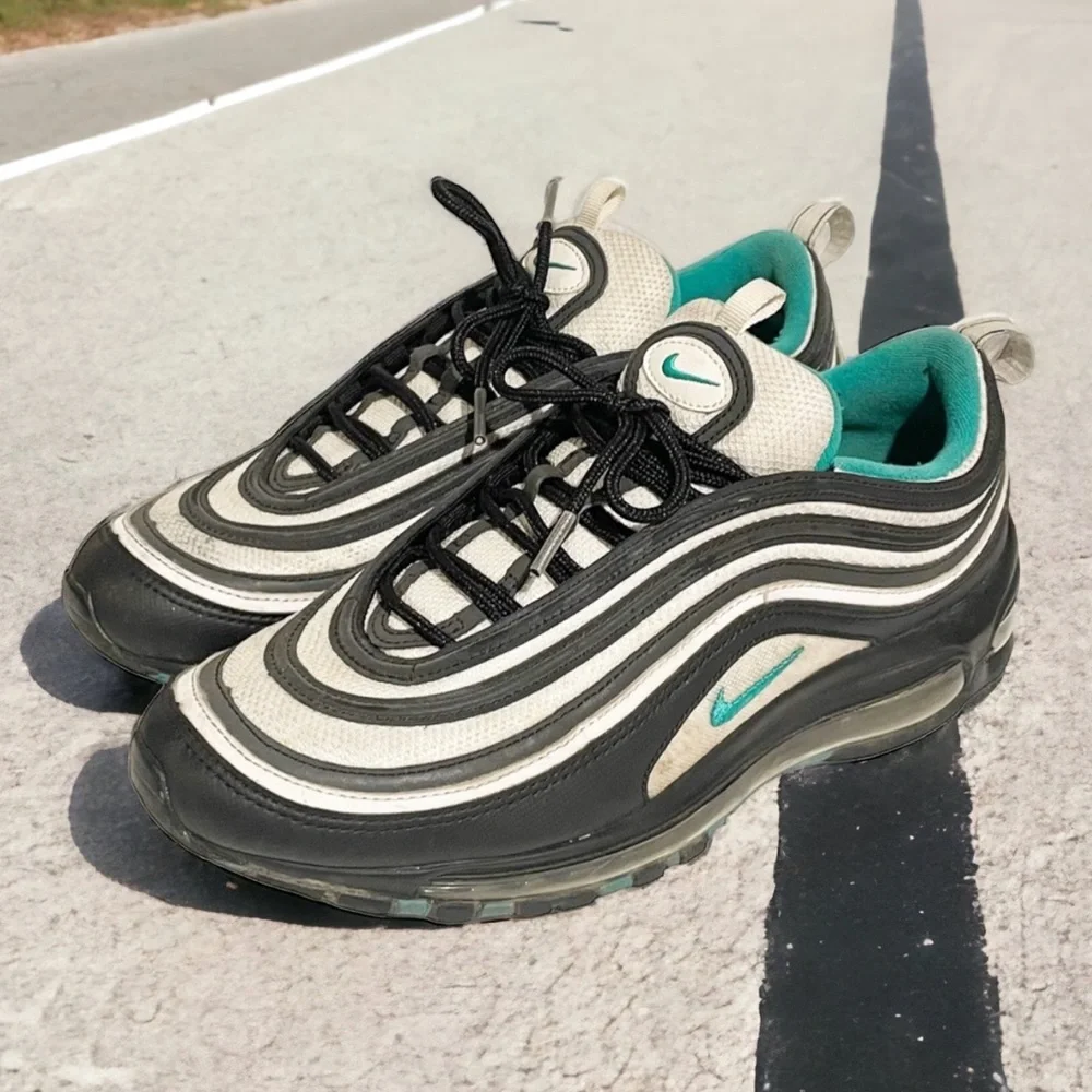 Nike Air Max 97 Size 10 Black Clear Emerald White‎ Mens Shoes 921826-013