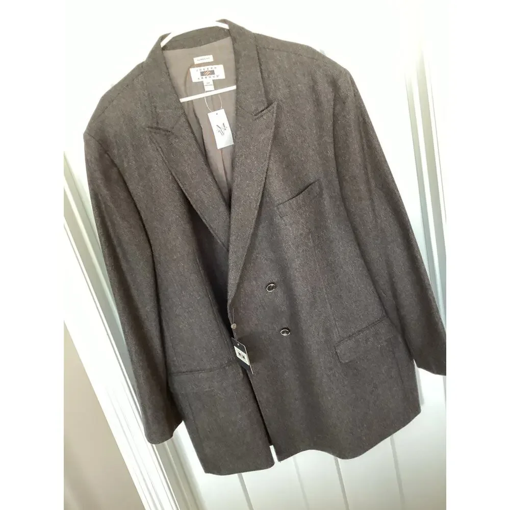 NWT Joseph Abboud Men's Classic Fit Elbow Patch Blazer Sport Coat Brown‎ Size 2X