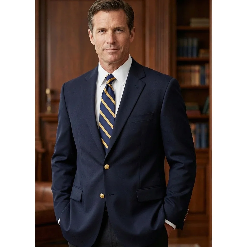 Brooks Brothers Blazer Mens 45R Black Wool 1818 Madison Loro Piana Gold‎ Buttons