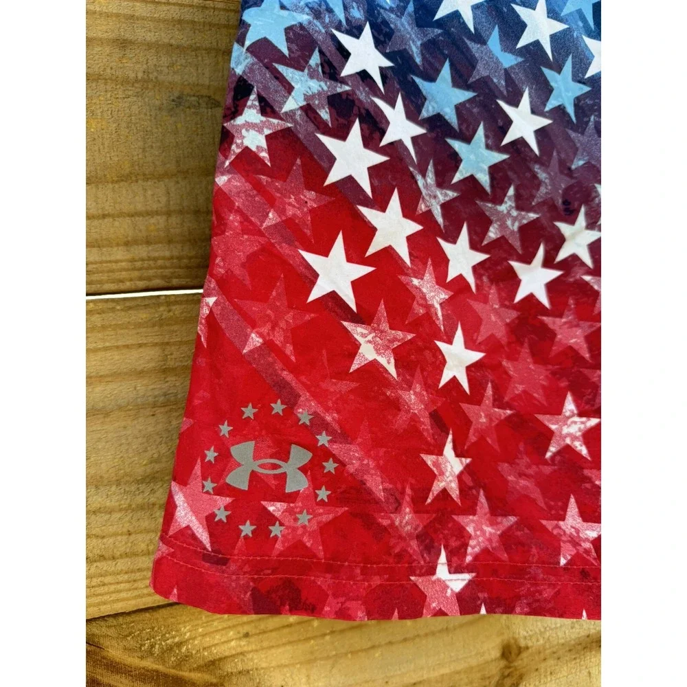 Under Armour Swim Trunks Boys Youth XL Red White Blue Patriotic American‎ Stars