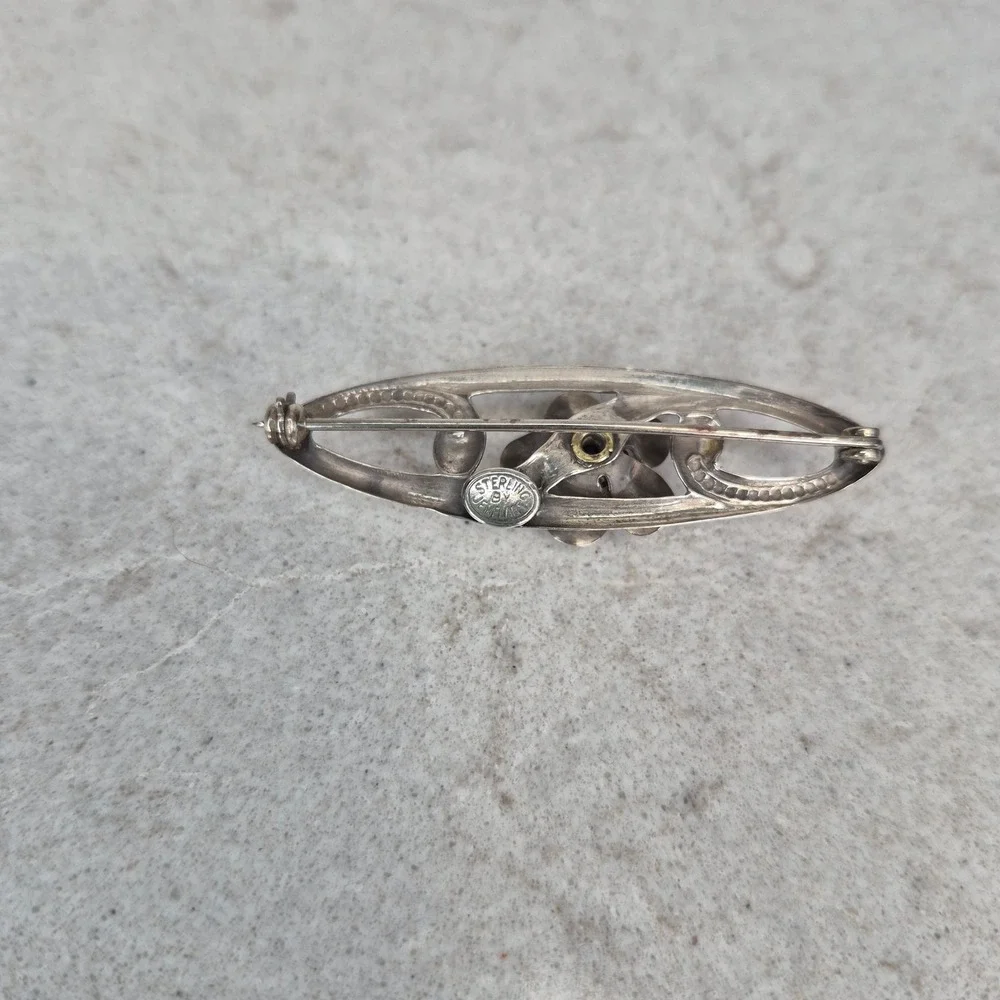 Jewelart Brooch Sterling Silver Rose Flower OS Silver Womens