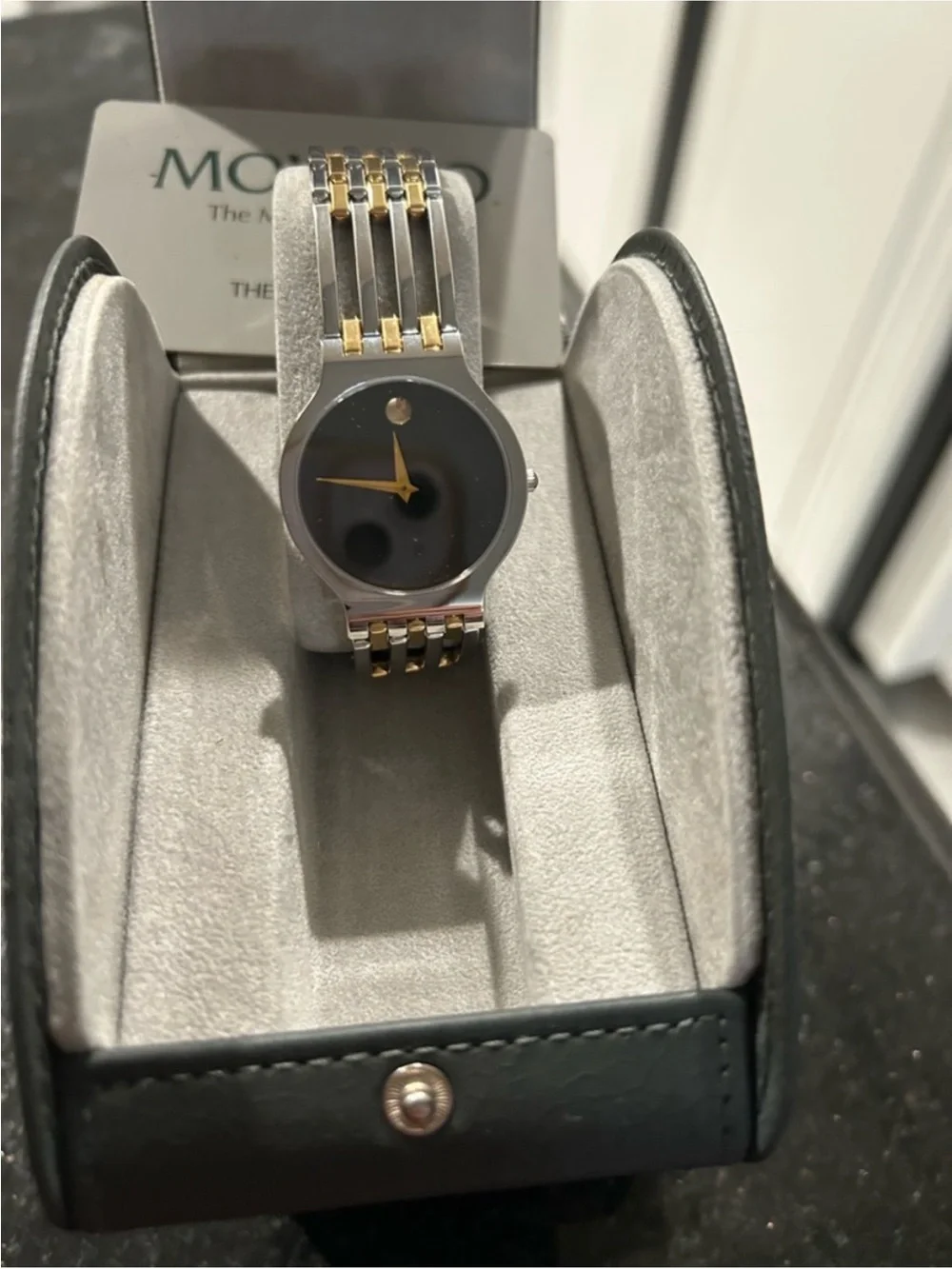 Movado Two-Tone Black Dial Women's Watch