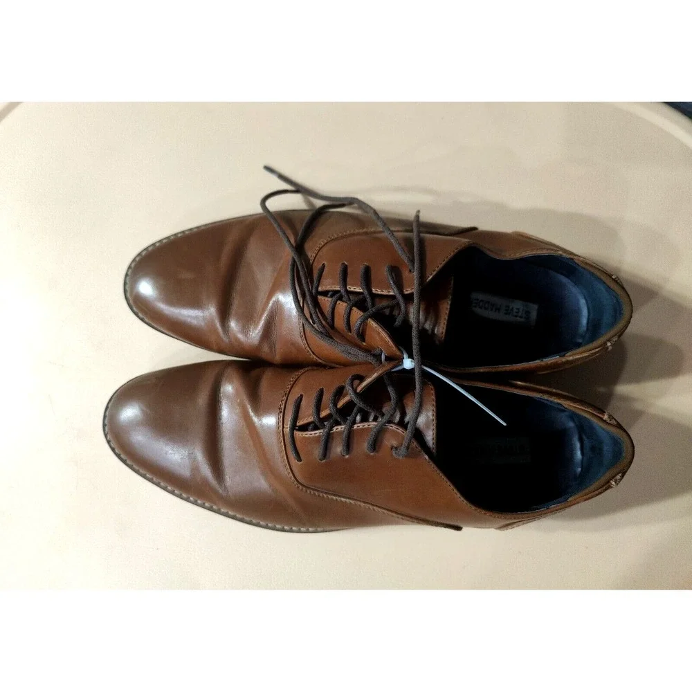 Steve Madden‎ Nunan Dress Shoes, Men's Size 12M Whiskey Brown MSRP $79.95