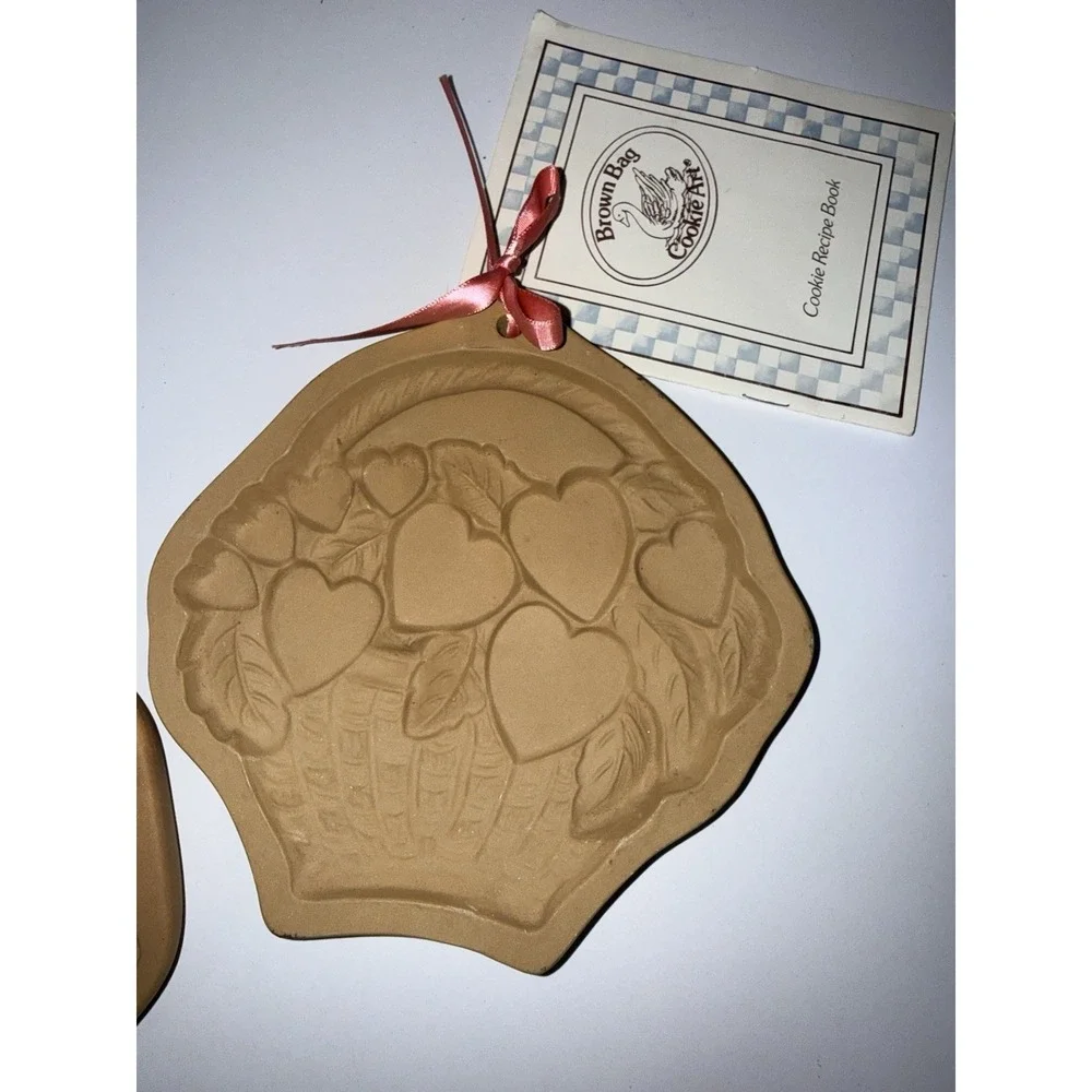 Brown Bag Cookie Art Molds Basket  and House UNUSED Wall Hanging 1992 & 1985 VTG