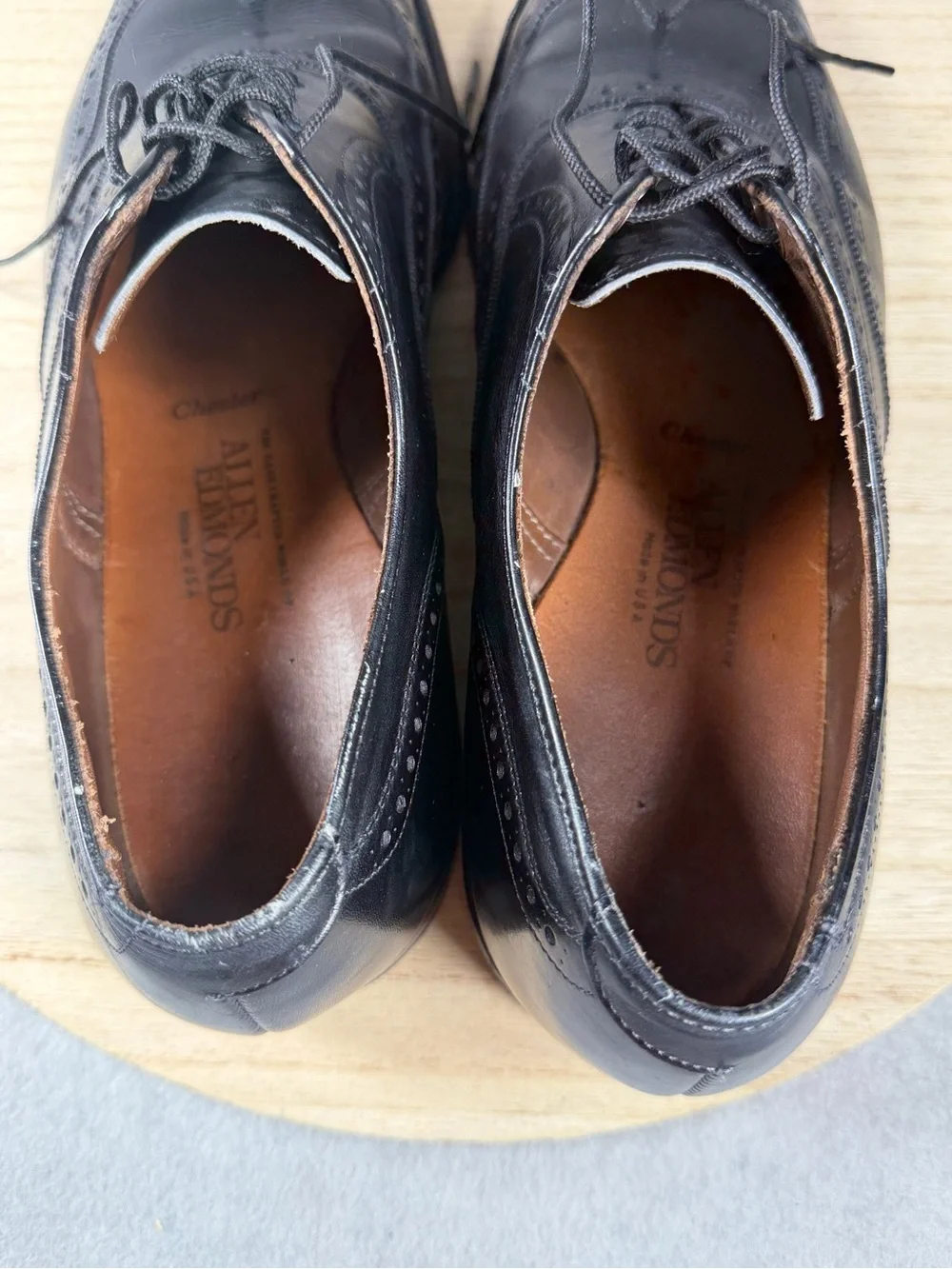 Allen Edmonds Chester Men’s 9.5 D Black Leather Wingtip Oxford Shoes USA Brogue